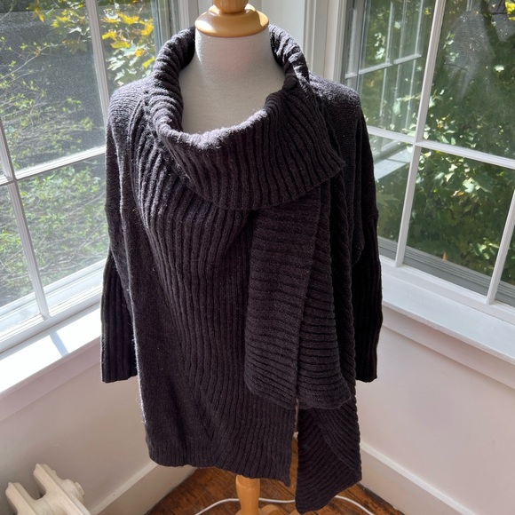 JENNIFER LOPEZ soft cozy wrap cardigan ribbed shawl collar gorgeous color - Picture 6 of 11